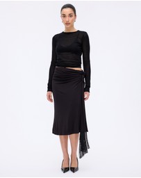 Minima Esenciales - Auden Jersey Fringe Midi Skirt