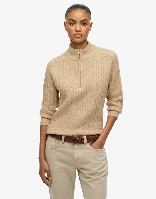 Superdry - Brushed Cable Half Zip Knit