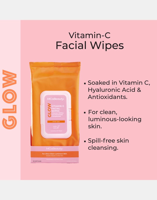 MCoBeauty - Glow Vitamin-C Facial Wipes 25 Pack