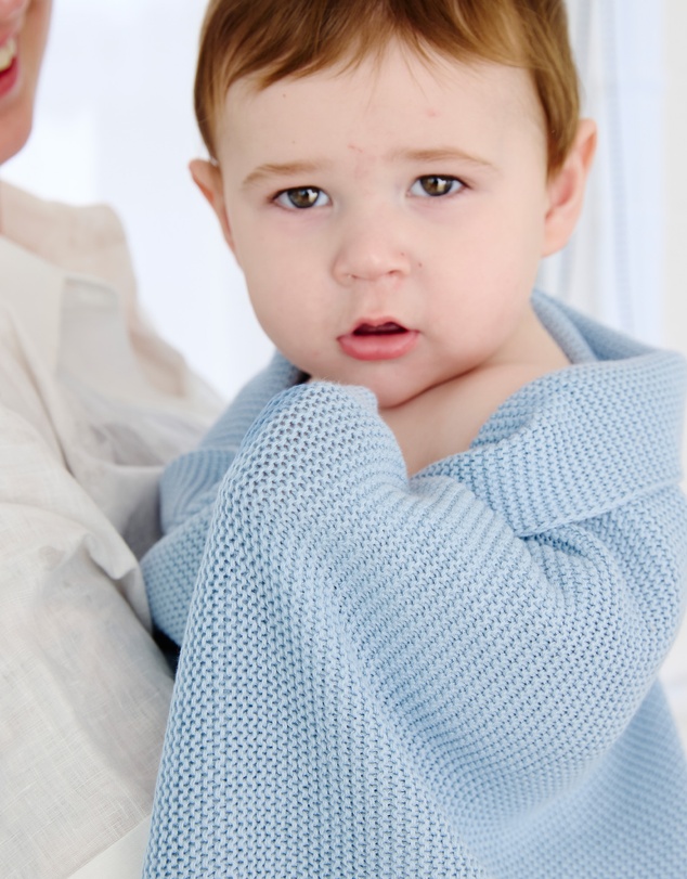 Living Textiles - Pram Knitted Blanket - Celestial Blue