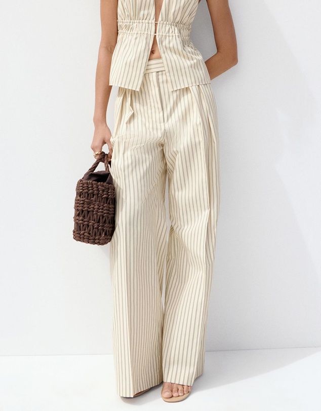 M.N.G - Chalk-Stripe Straight Trousers