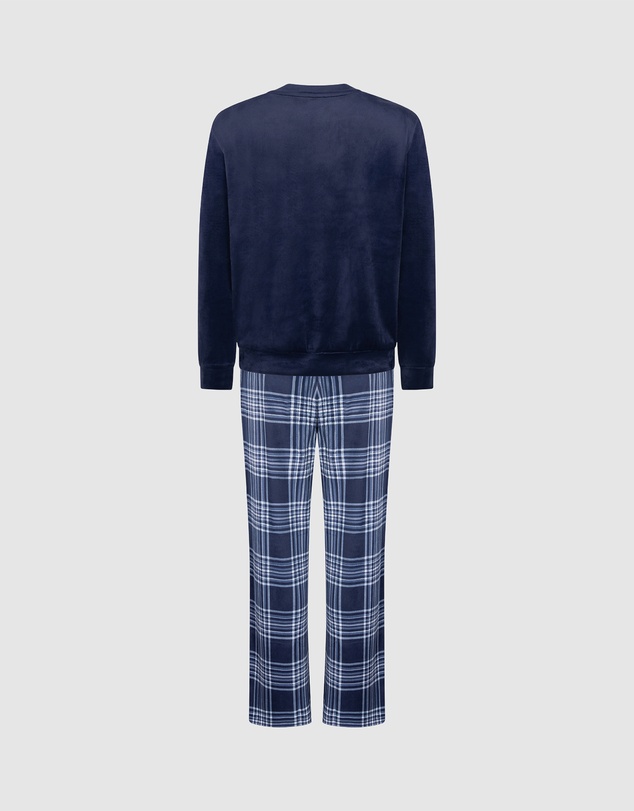 Hunkemoller - Long Sleeve Velours Check PJ Set