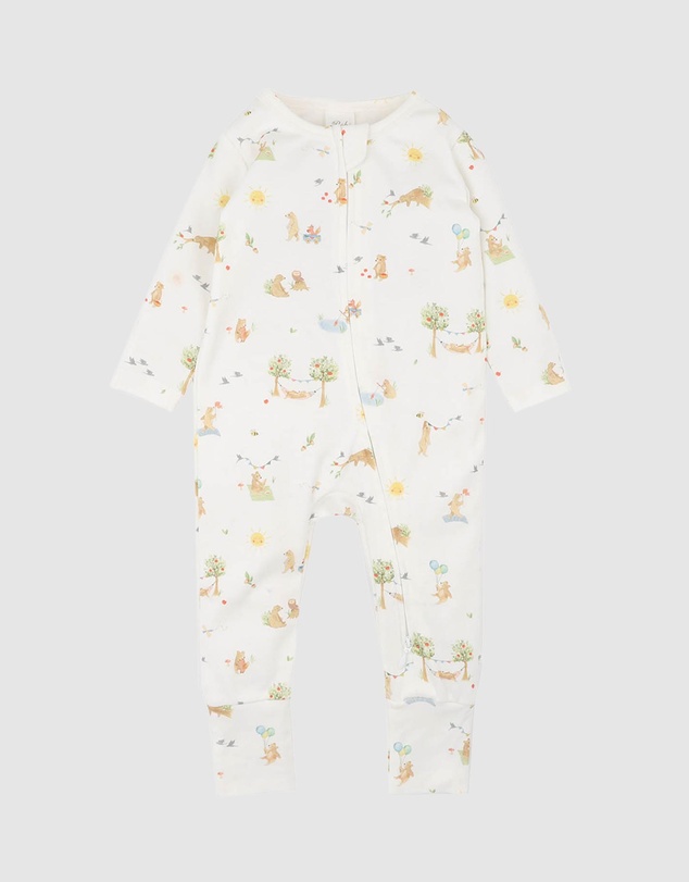 Bebe by Minihaha - Bear Organic LS Zipsuit - Babies