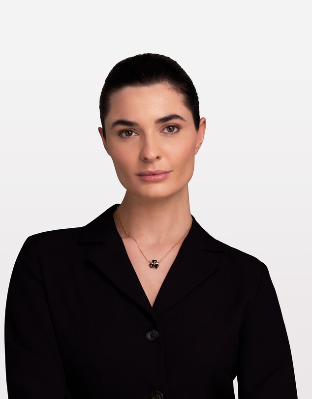 Furla - Flora Gold-Tone & Black Enamel Necklace
