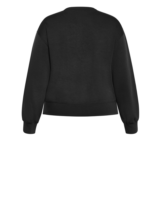 City Chic - Plus size Mae Crew Neck Sweatshirt - black