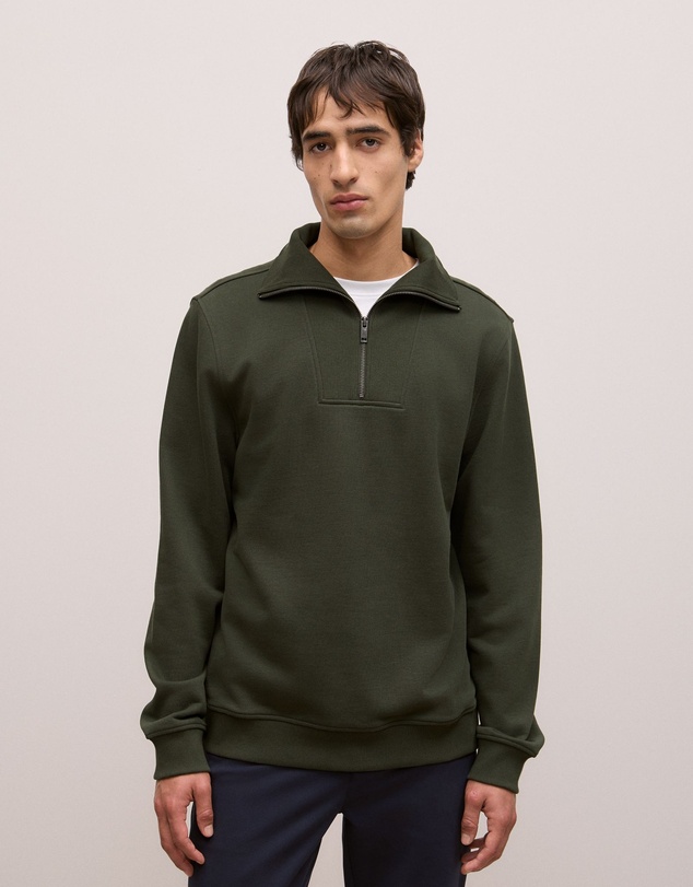 Trenery - Half Zip Sweat in Winter Moss