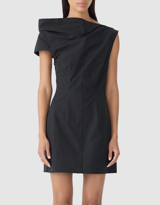 Bassike - Crushed Cotton Shoulder Dress