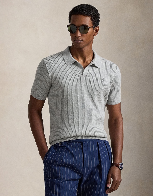 Polo Ralph Lauren - Rib-Knit Cotton Johnny-Collar Sweater - ICONIC EXCLUSIVE