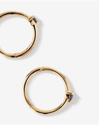 Michael Hill - Blue Sapphire Gemstone Accent Sleeper Earrings in 10kt Yellow Gold