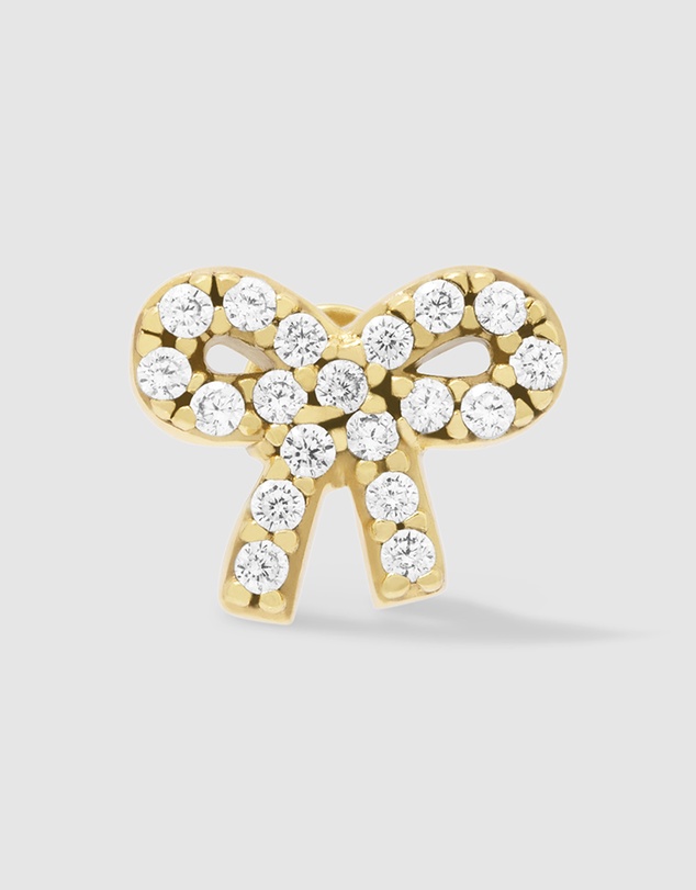 Wanderlust + Co - Bow Pave Flat Back Earring