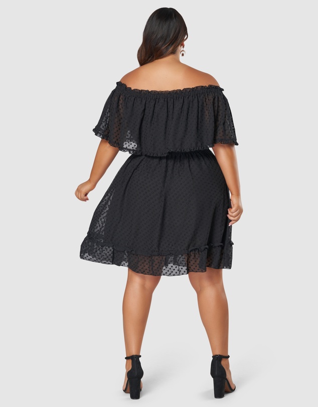 Pink Dusk by Curve Project - Sensual Off Shoulder Midi Dress