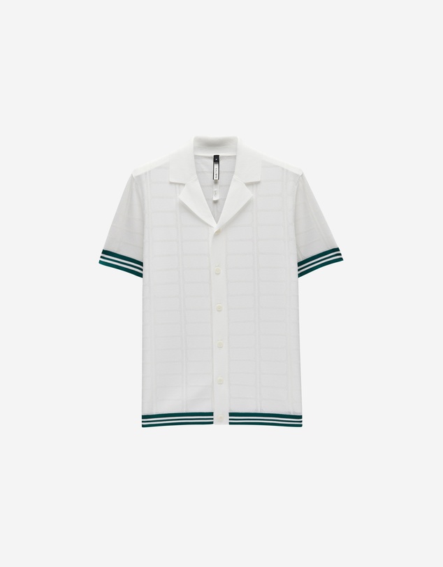 Calibre - Patterned Mesh Tech Knit Shirt Ivory