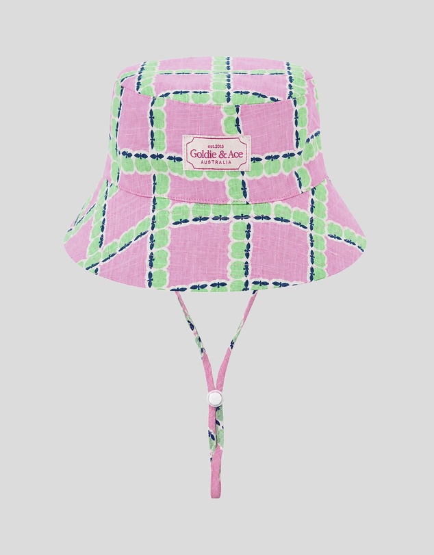 Goldie + Ace - Apple Check Bucket Hat - Babies-Kids