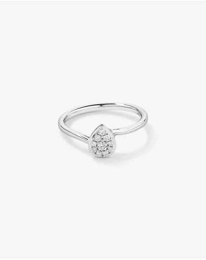 Michael Hill - 0.15 TW Diamond Pear-Shaped Promise Ring in Sterling Silver