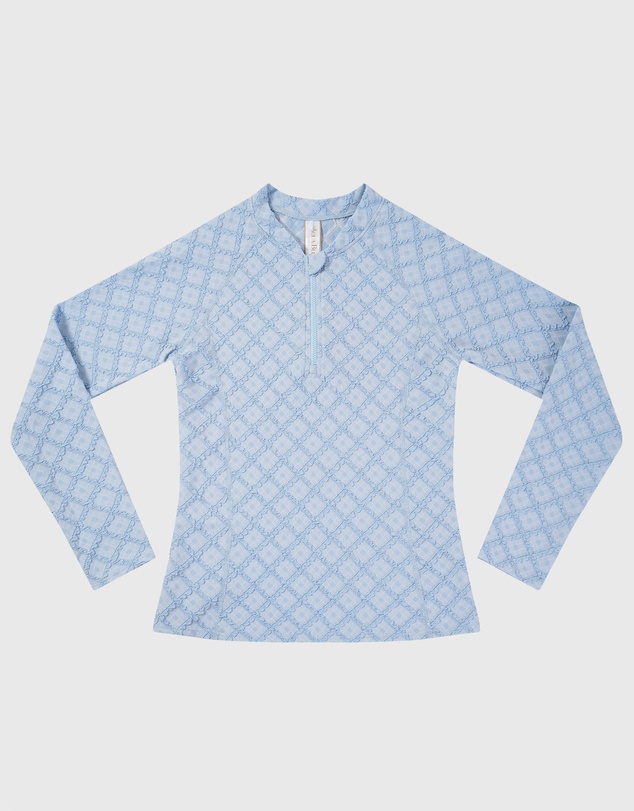 Aqua Blu Kids - Stepping Stones Blue Long Sleeve Rash Vest - Teens
