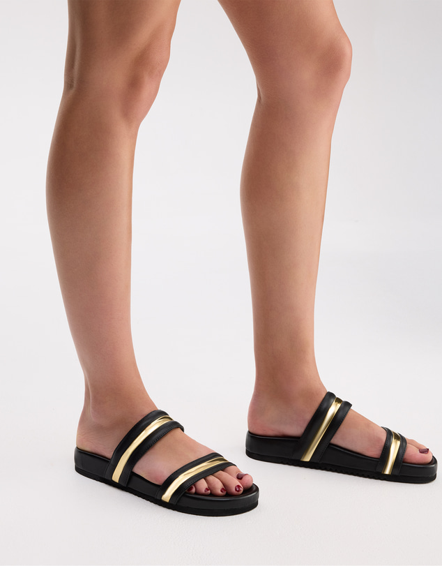 Edward Meller - KELLIS Two Strap Slide with Stripe