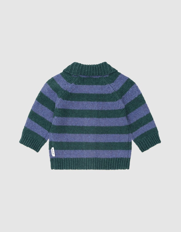 Huxbaby - Classic Stripe Collar Knit Cardigan - Babies