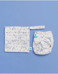 itti bitti - Reusable Swim Nappy + Small Double Pocket Wetbag - Neptune