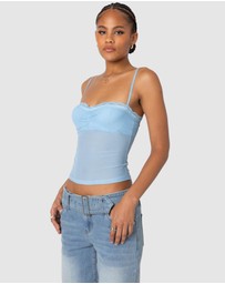EDIKTED - Elina Sheer Mesh Bra Top
