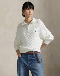 Polo Ralph Lauren - Cable-Knit Cotton Quarter-Zip Sweater
