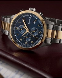 TIMEX - Men's Dress Chronograph 43mm Stainless Steel Bracelet Watch