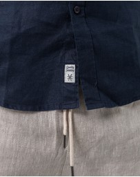 Coast Clothing - Long Sleeve Linen Shirt in Navy Blue
