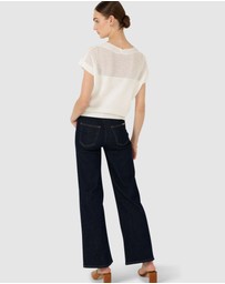 SACHA DRAKE - V Neck Mesh Knit Top
