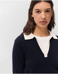 UNISON - Sporty Collared Wool Knit