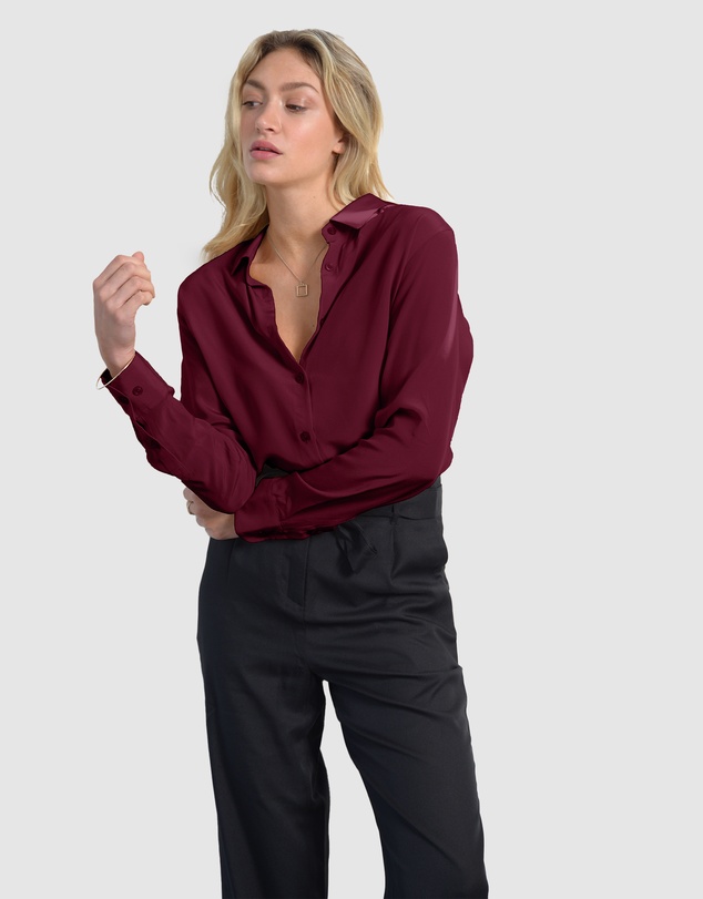 The Fable - Crimson Silk Shirt