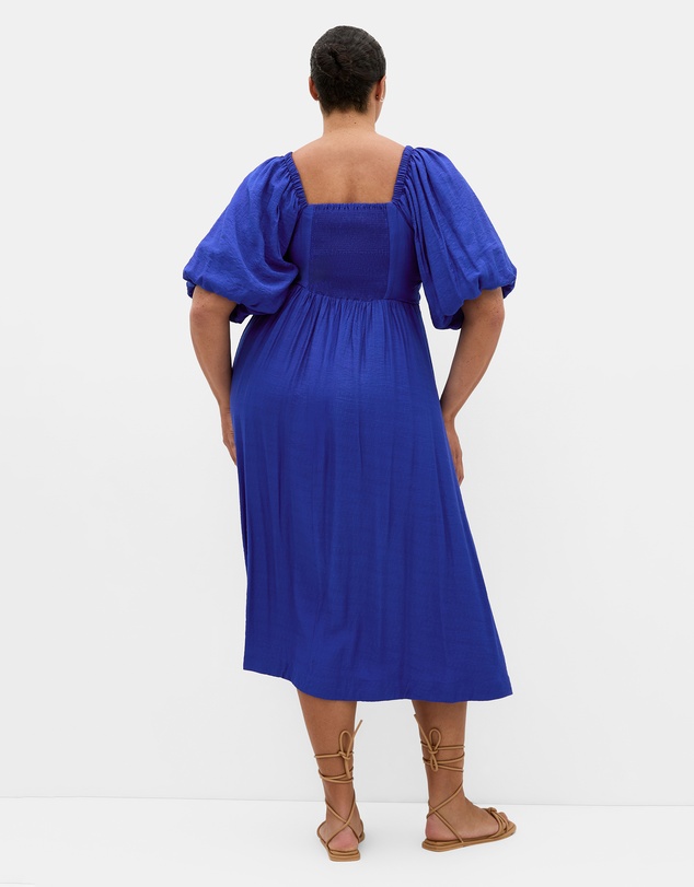 City Chic - Sheree Puff Sleeve Midi Dress