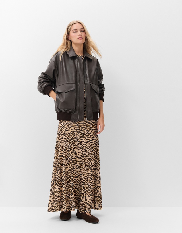 UNISON - Ruched Mesh Maxi Skirt