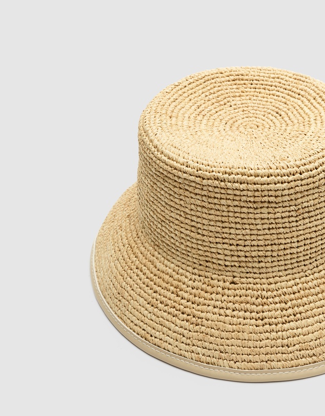Seed Heritage - Trim Detail Raffia Bucket Hat