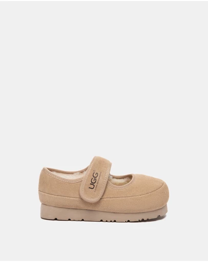 EVERAU - Australian Shepherd Ugg Millie Kids Cow Suede Upper Loafer Oxfords Flats