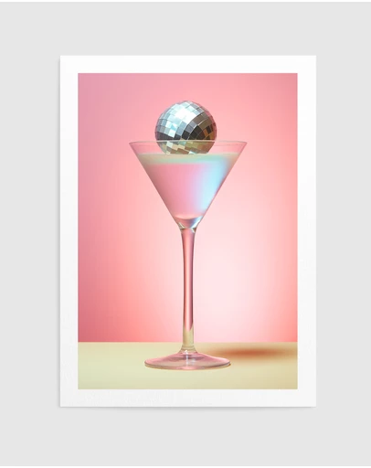Olive et Oriel - Disco Martini 2 by Andreas Magnusson Art Print