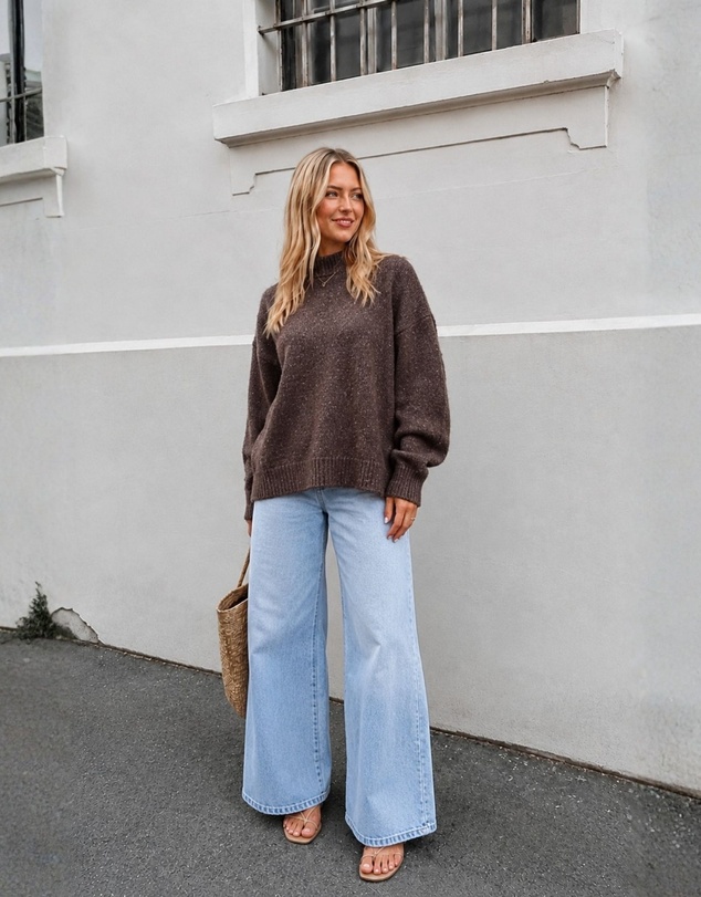Esther & Co - Chesterfield Jumper - Chocolate