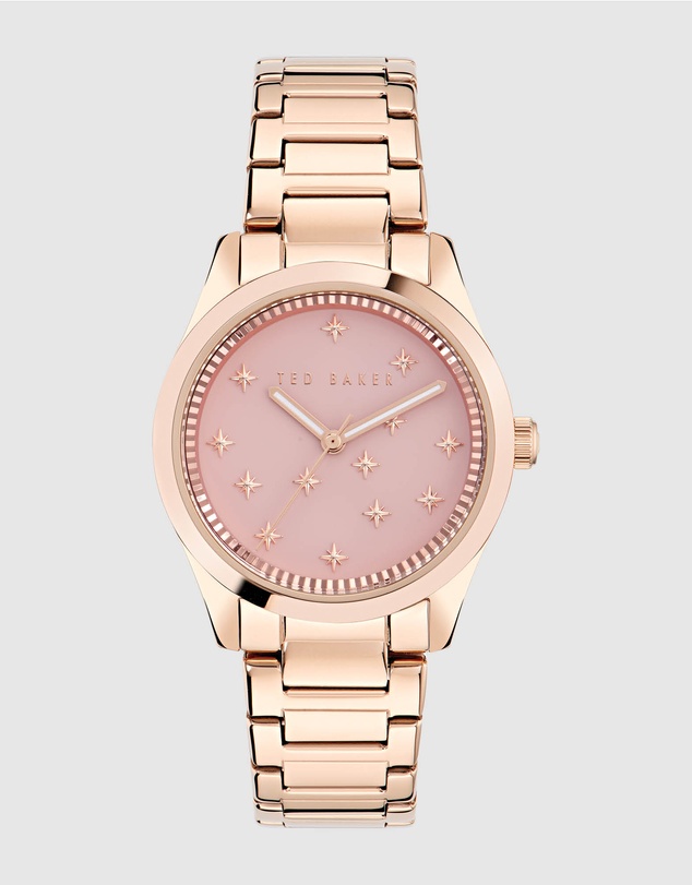 Ted Baker - Coolly 34mm Pink Dial and Rose Gold-Tone Bracelet Watch