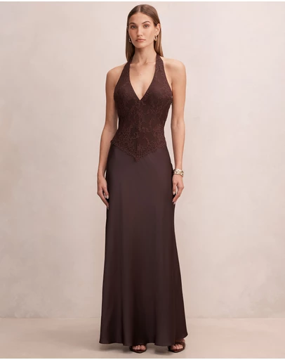 Forever New - Mandi Lace Halter Neck Dress