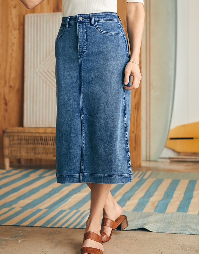 Faherty - Stretch Terry Midi Skirt