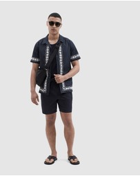 UNISON - Border Embroidered S/S Regular Fit Shirt