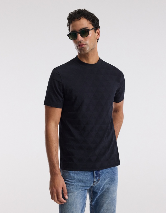 Calibre - Geometric Jacquard T-shirt Navy
