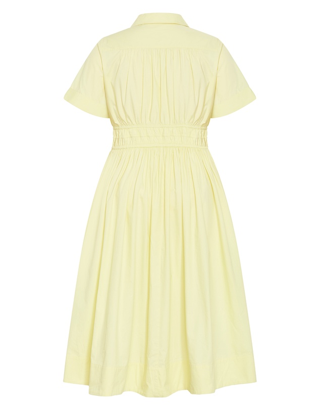 City Chic - Plus size Lana Midi Shirt Dress - lemon