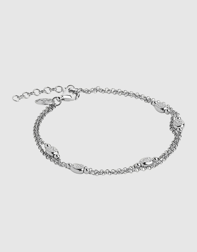 Najo - Volare Silver Double Chain Bracelet (18.5cm+ext)