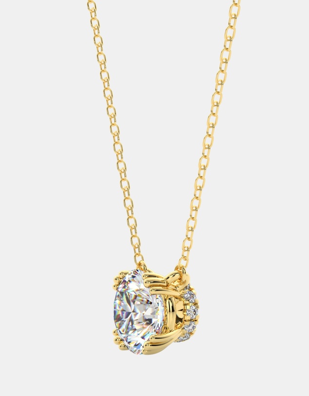 Georgini - Georgini Elegant Essentials 6.5mm Round Hidden Halo Pendant Gold