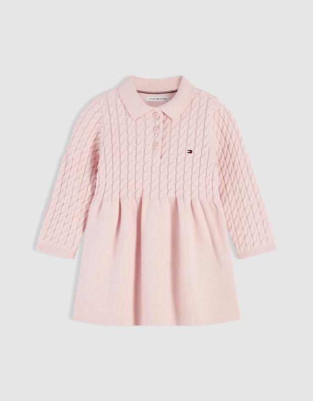 Tommy Hilfiger - Cable Knit Relaxed Polo Jumper Dress - Babies