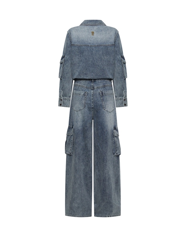 ONE TEASPOON - Blue Blossom Cargo Trucker Overall
