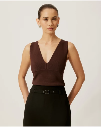 Tussah - V-Neck Knit Top