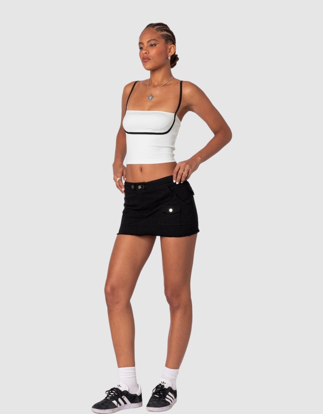 EDIKTED - Yang Contrast Strap Tank Top