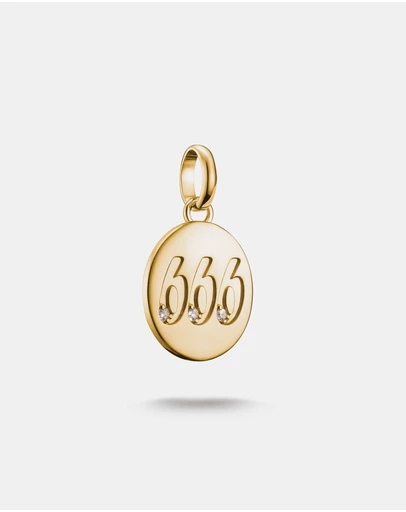 THOMAS SABO - THOMAS SABO Connect Charm angel number 666 with stones Gold