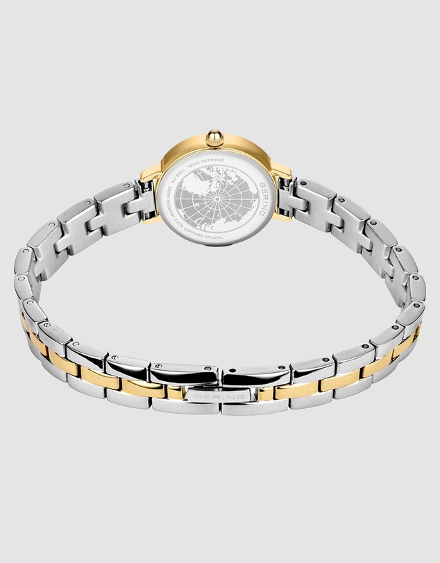 Bering - Bering Classic Ladies 26mm White Dial Two Tone Metal Strap Watch
