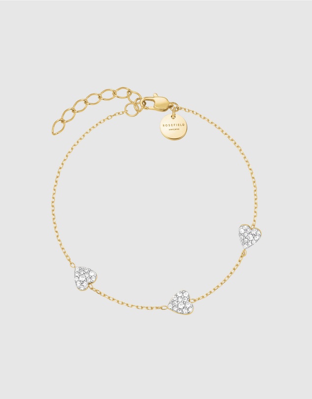 Rosefield - Three Hearts Gold-Tone Bracelet